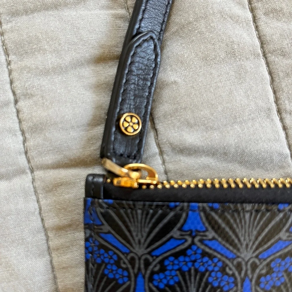 Liberty of London Black and Blue Clutch with Multicolor Paisley Initial - Picture 5 of 6